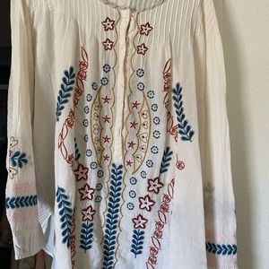 XXL Jonny was Boho embroidered long sleeve summer